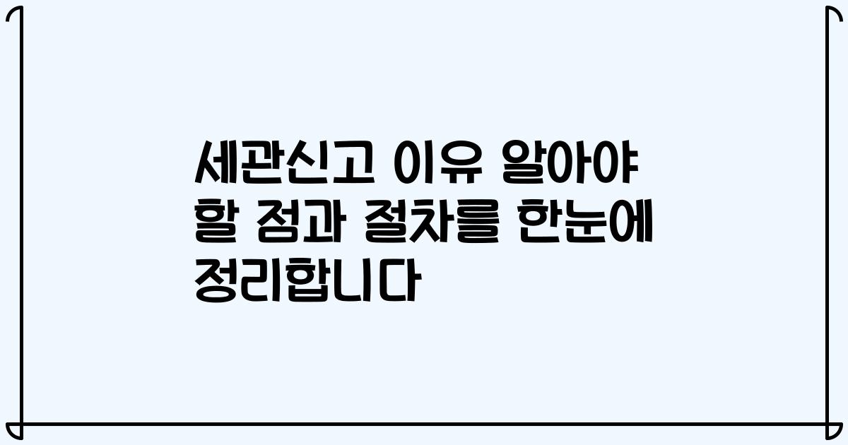 세관신고 이유 알아야 할 점과 절차를 한눈에 정리합니다